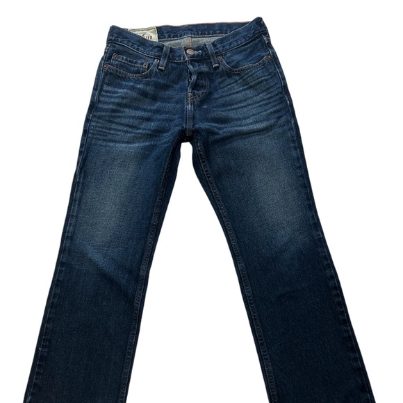 Hollister Mens 28x30 Straight Leg Dark Blue Button Fly Denim Blue Jeans EUC - Picture 11 of 16
